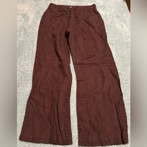Old Navy 100% Linen Chocolate Brown Pants – Size 4